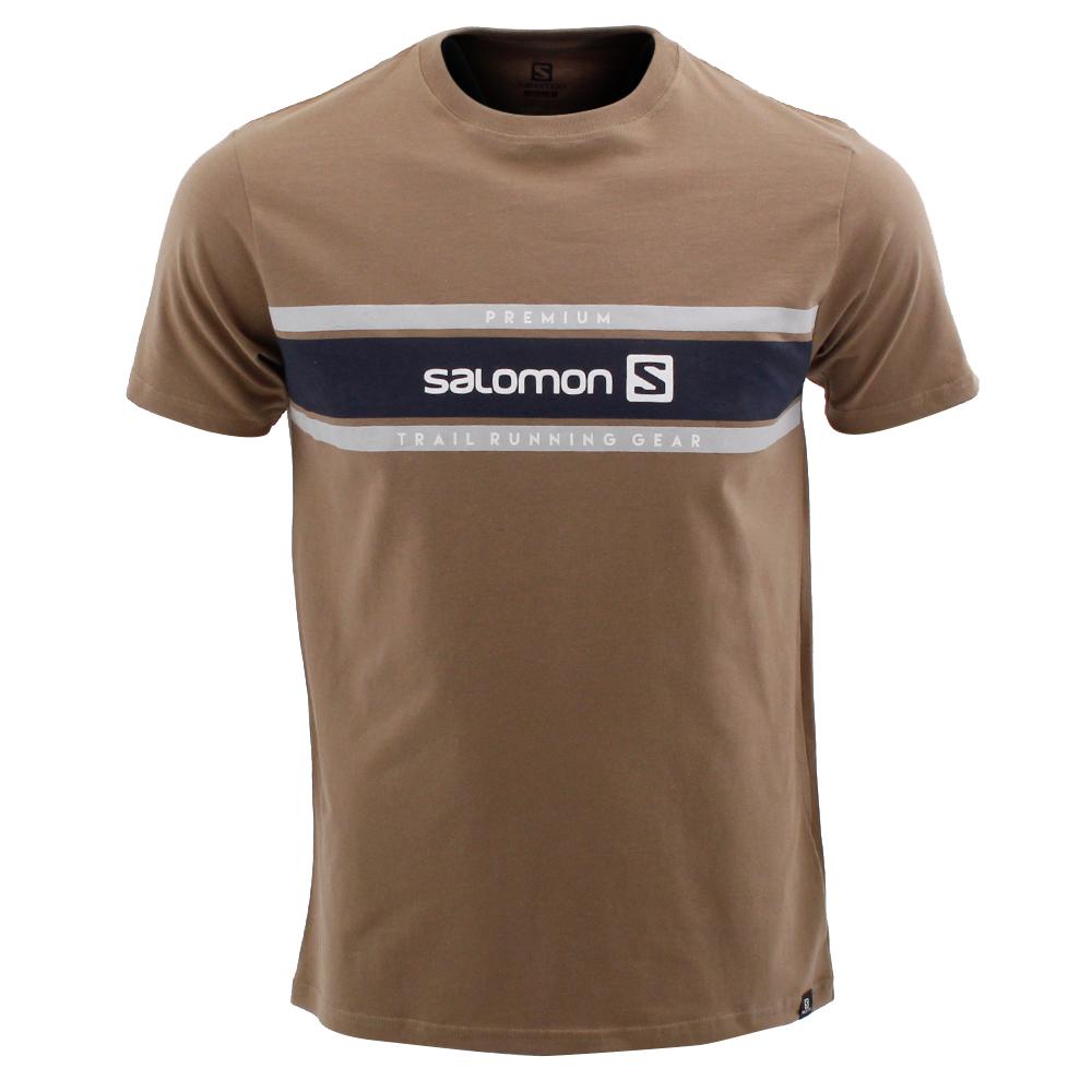 SALOMON UK TOW THE LINE SS M - Mens T-shirts Brown,EHBQ12709